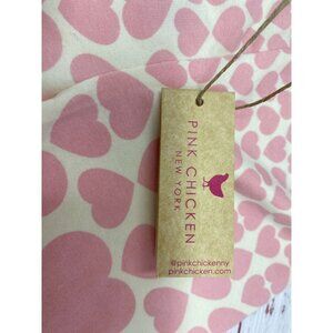 NWT! Designer Pink Chicken ~ Girls Leggings w Cascading Pink Hearts ~ Size 3Y